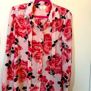 Kate Spade ♠️ Rambling Rose button blouse